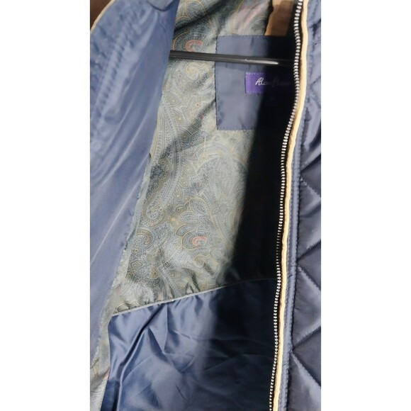Alan Flusser Vest Mens XL Blue Quilted Corduroy Trim Paisley Lining - Picture 8 of 8